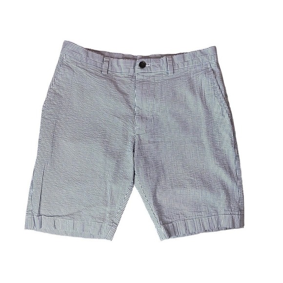 Brooks Brothers Seersucker Striped Blue Shorts Men's Size 34 Cotton - Picture 1 of 7
